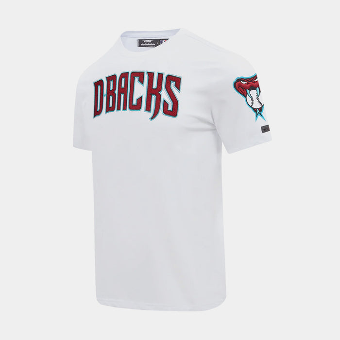Arizona Diamondbacks Classic Chenille Mens Short Sleeve Shirt (White/Red)