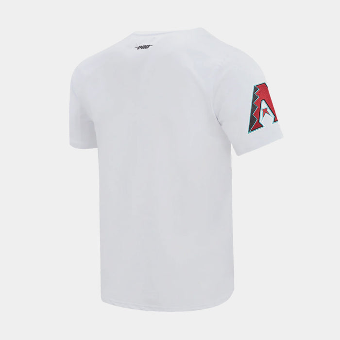 Arizona Diamondbacks Classic Chenille Mens Short Sleeve Shirt (White/Red)