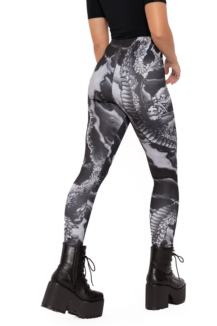 BlackMilk Clothing - ascending dragon descending dragon high waisted matte finish leggings