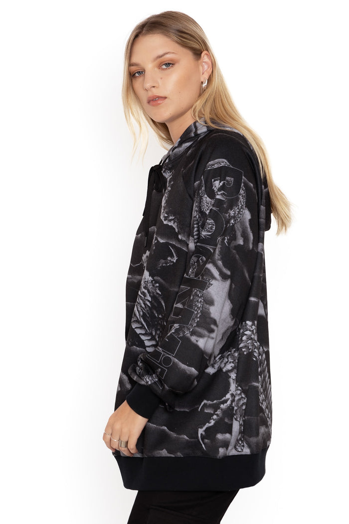 BlackMilk Clothing - ascending dragon descending dragon oversized hoodie