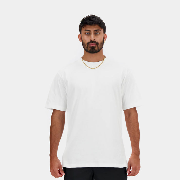 Athletics Cotton Mens Short Sleeve Shirt (White)
