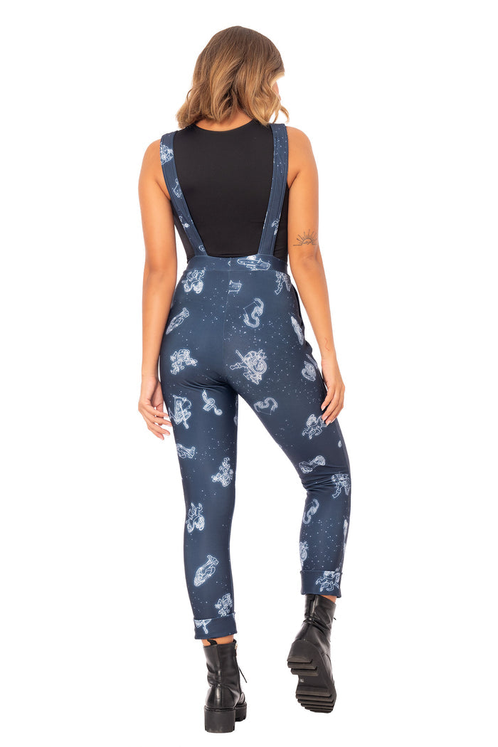 The Elder Scrolls Online fashion inspired overalls with full length silhouette, strap buckles, cuffed hems and star map print