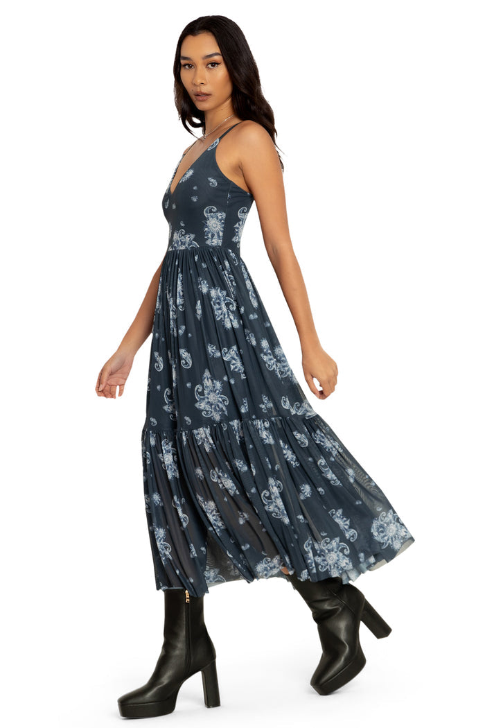 BlackMilk Clothing x Dungeons & Dragons - Baldur's Bouquet Sheer Midaxi Dress - Dungeons & Dragons Merchandise - Collaboration apparel - Licenced.