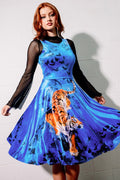 Big Kitties Velvet Princess Midi Dress