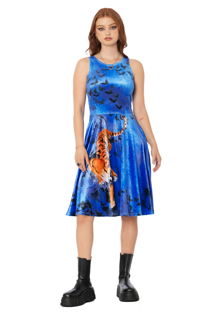 Big Kitties Velvet Princess Midi Dress