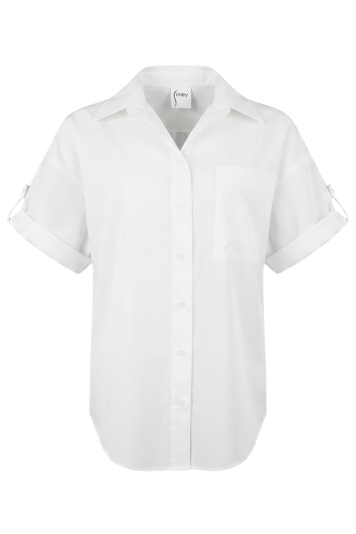 White short-sleeve shirt on a white background