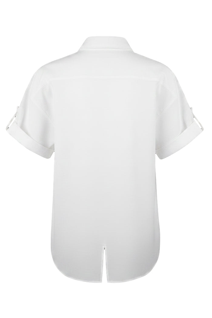 White short-sleeve shirt on a white background