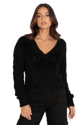 BlackMilk Clothing - Black Cable Knit Sweater