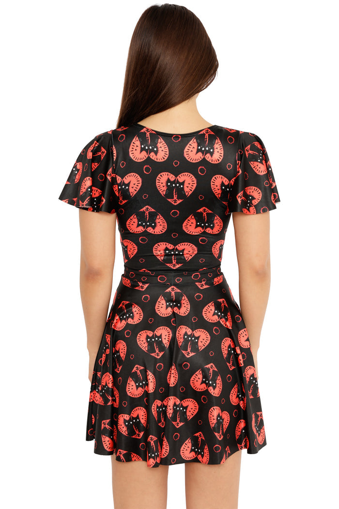 Black Cat Love Rio Skater Dress