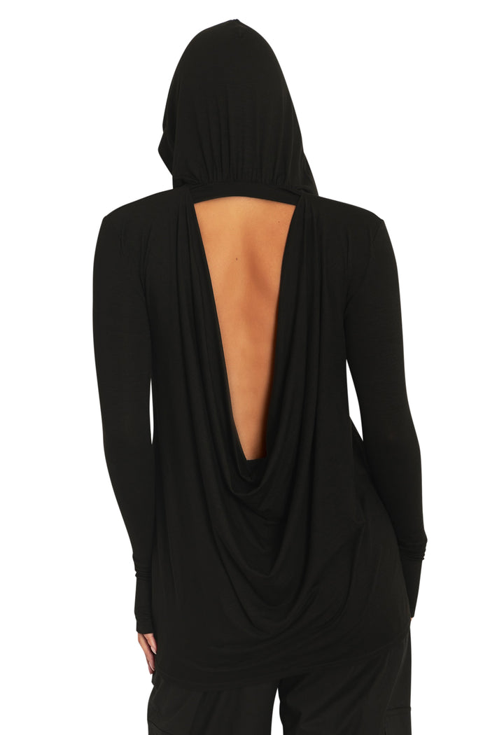 BlackMilk Clothing - Black Cowl Back Top