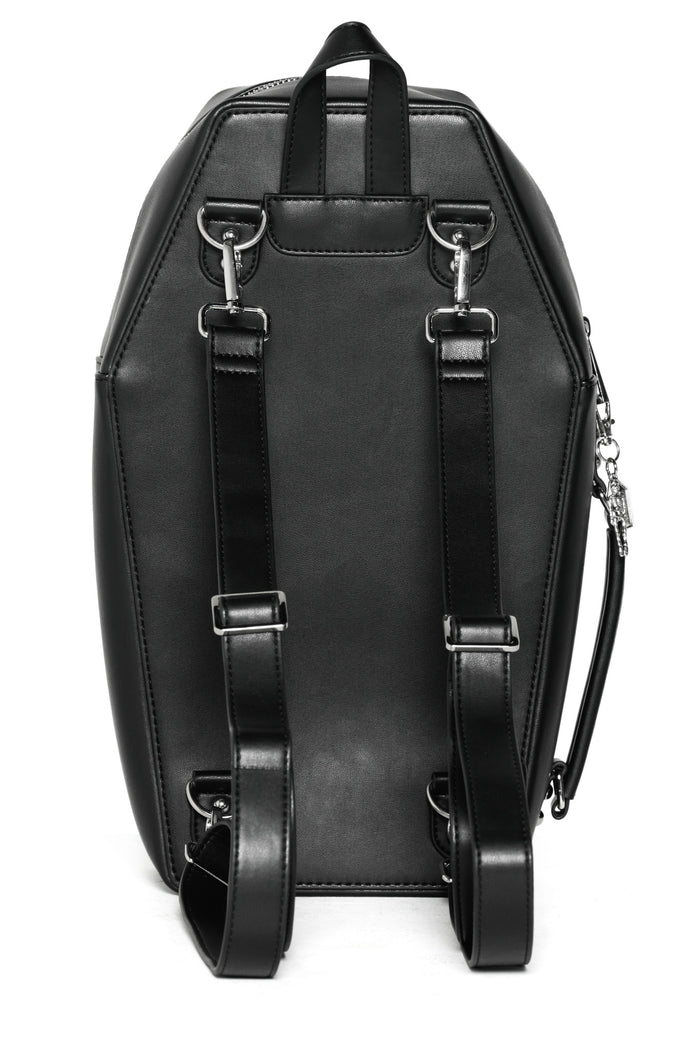 Black Embossed Coffin Backpack