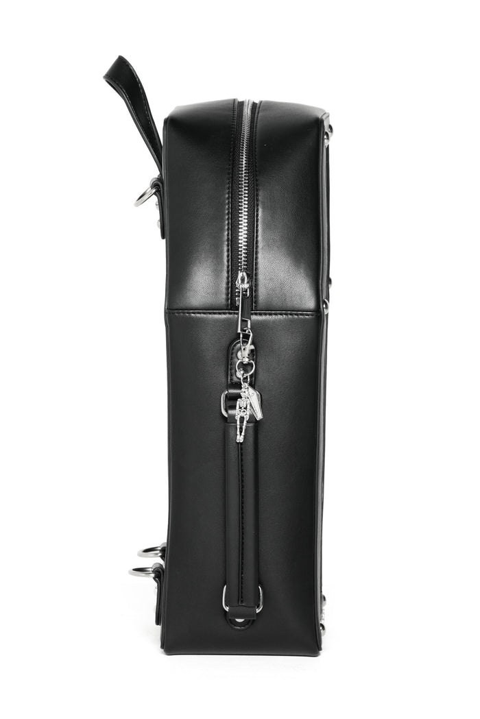 Black Embossed Coffin Backpack