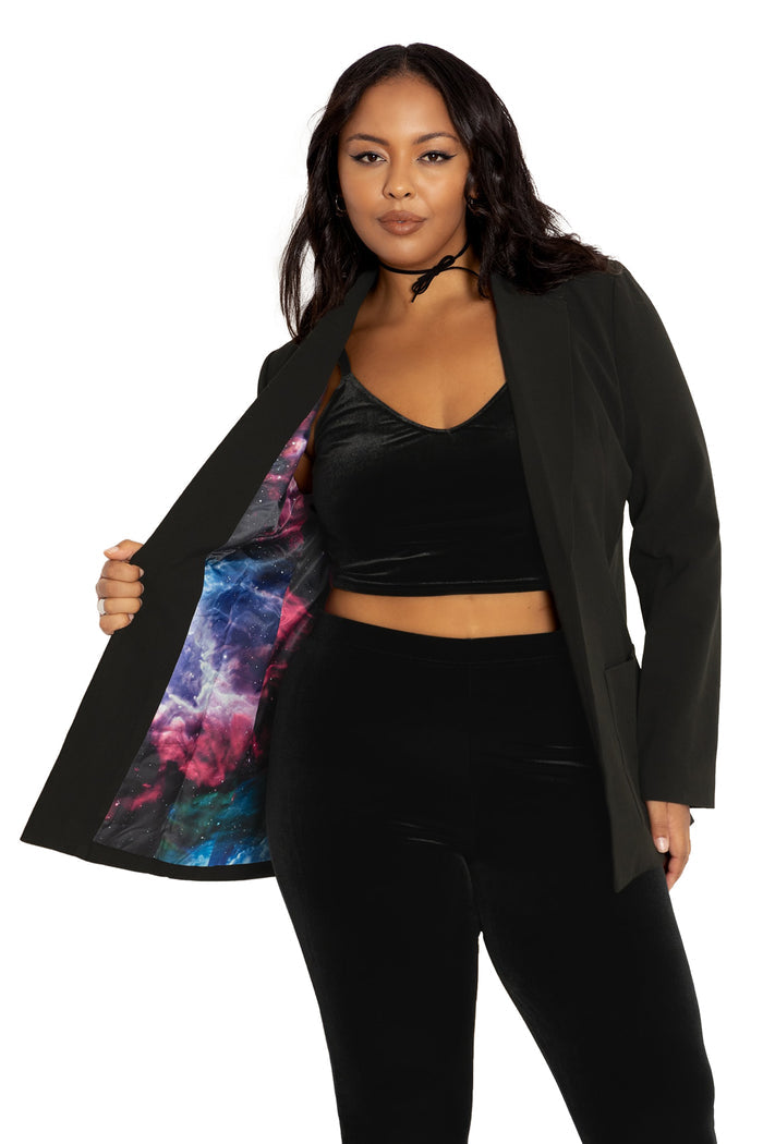 BlackMilk Clothing - Black Galaxy Butterfly Blazer