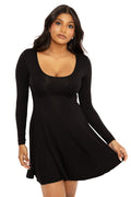 Black Long Sleeve Evil Cheerleader Dress