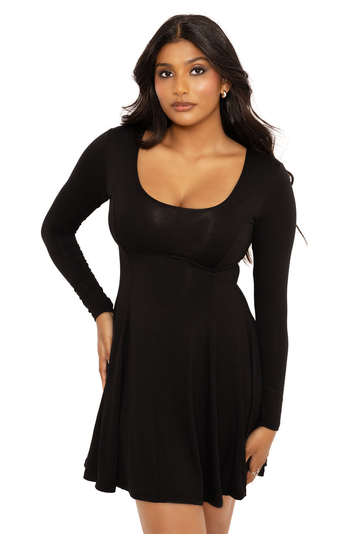 Black Long Sleeve Evil Cheerleader Dress
