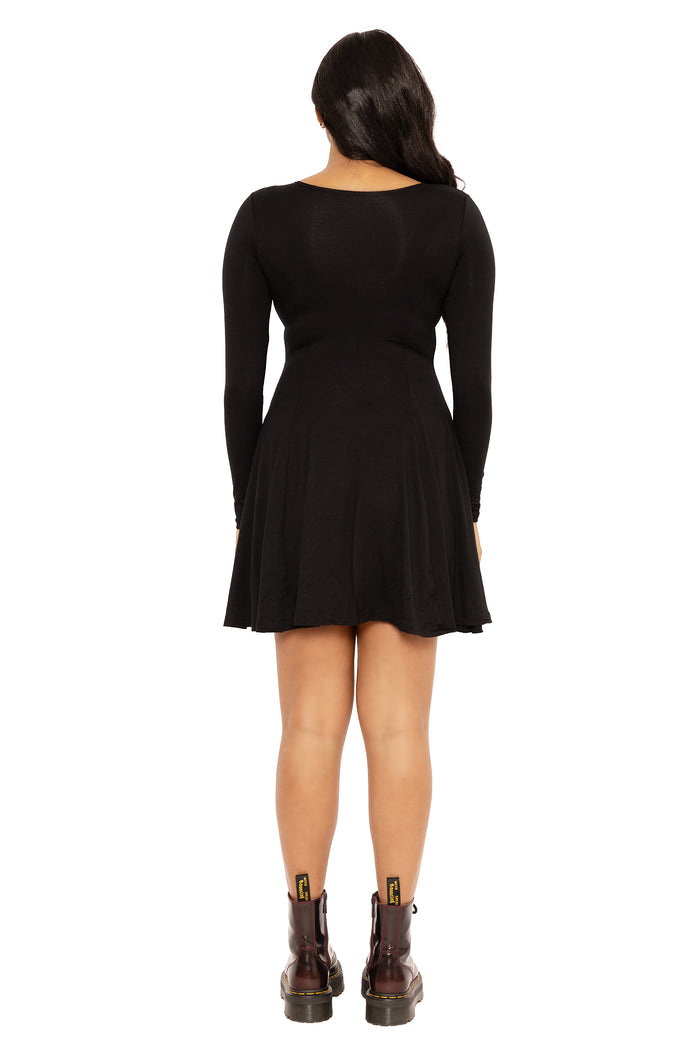 Black Long Sleeve Evil Cheerleader Dress