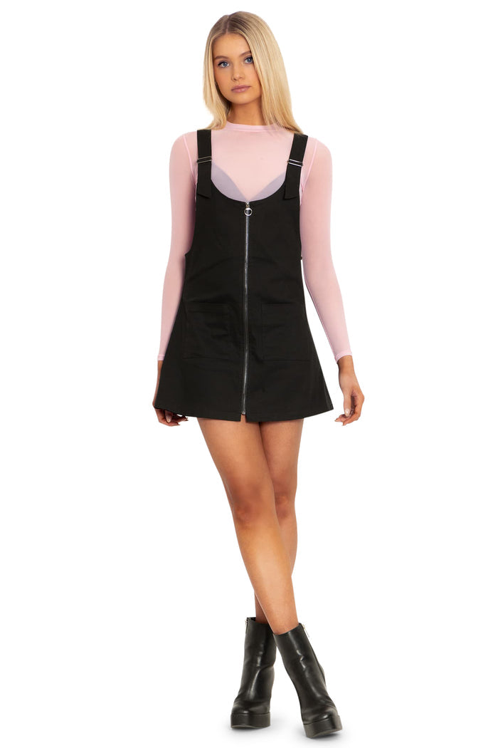 black pinny dress