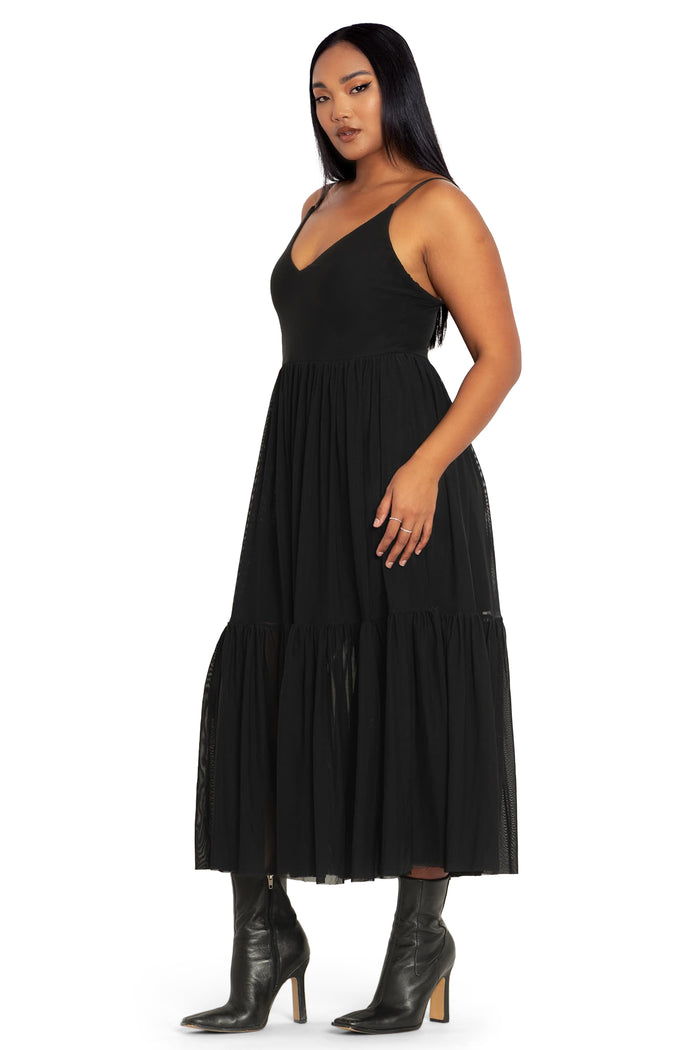 BlackMilk Clothing - Black Sheer Midaxi Dress