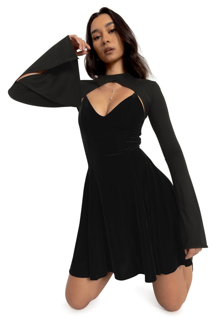 BlackMilk Clothing - Black Split Sleeve Shrug