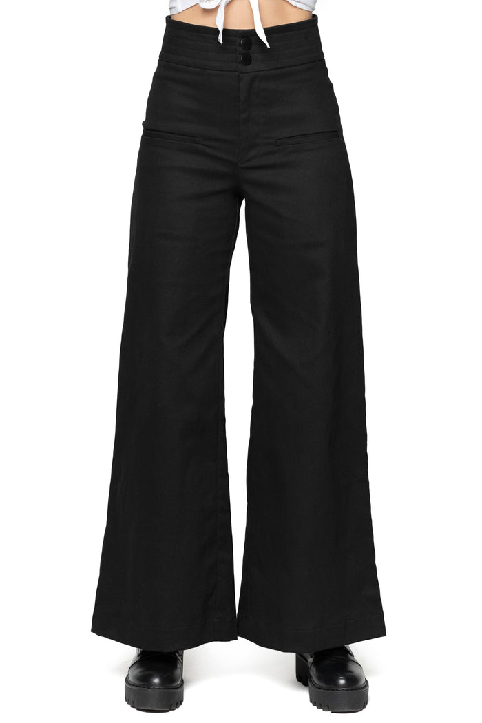 Black Sweeper Wide Leg Pants