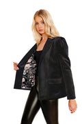 black velvet night ditch puff sleeve blazer