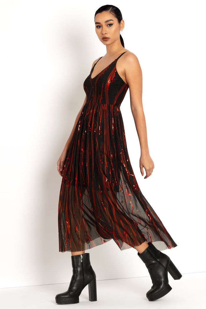 Blood All Over Me Sheer Midaxi Dress