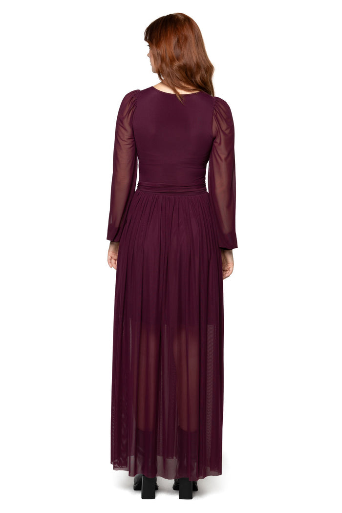 Bloodwine Sheer Romance Maxi Dress