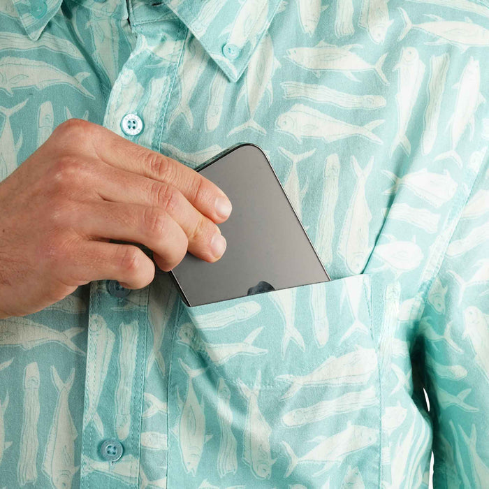 Boatbar SS Button Down Shirt | Pastel Turquoise