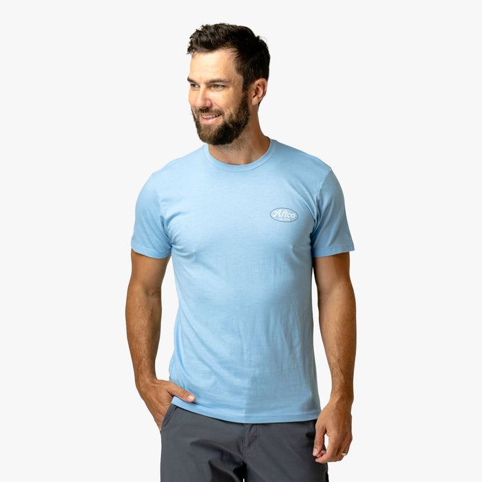 Milky Blue Heather $Model is 6'0" 182lbs Size M$