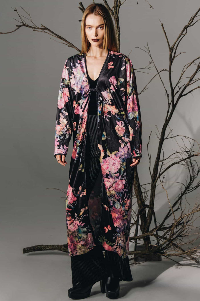 Bombyx Mori Midaxi Velvet Kimono