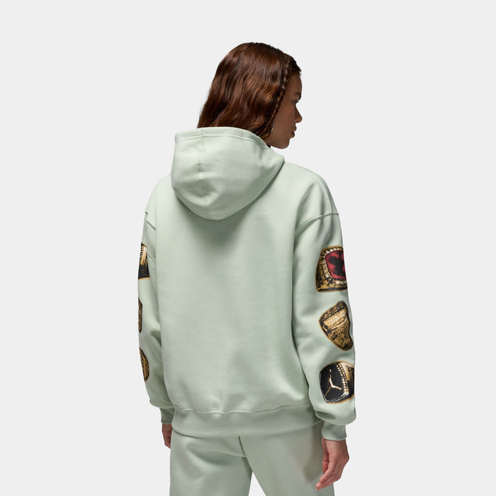 Brooklyn Fleece 6 Rings Pullover Womens Hoodie (Seafoam/Sail)