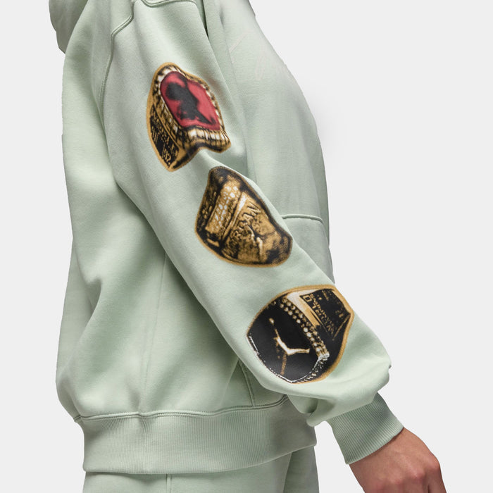 Brooklyn Fleece 6 Rings Pullover Womens Hoodie (Seafoam/Sail)