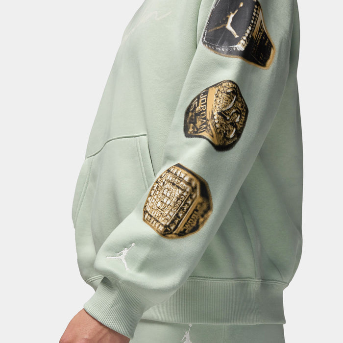 Brooklyn Fleece 6 Rings Pullover Womens Hoodie (Seafoam/Sail)