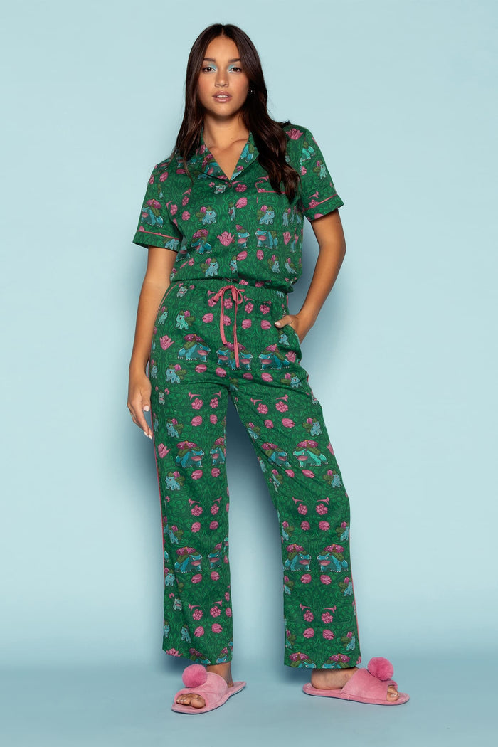 BlackMilk Clothing - Bulbasaur Evolution Soft Button Up Sleep Shirt