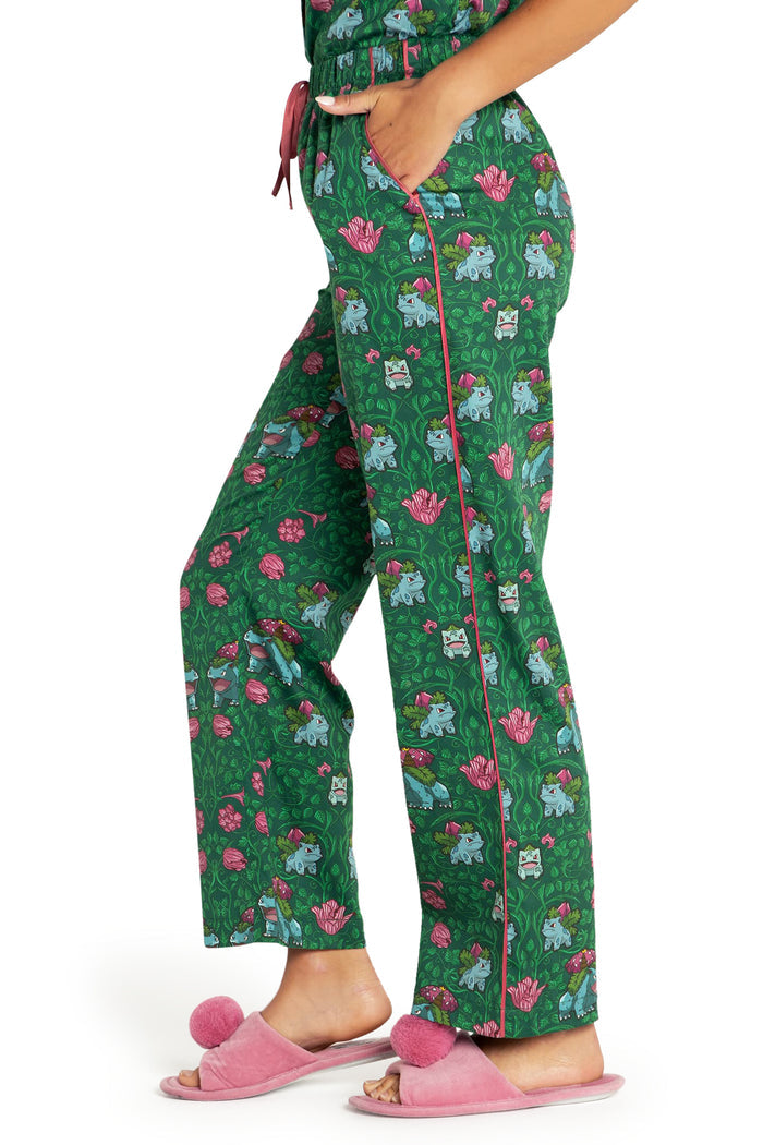BlackMilk Clothing x Pokemon - Bulbasaur Evolution Soft Sleep Pants - Pokémon Merchandise - Collaboration apparel - Licenced.