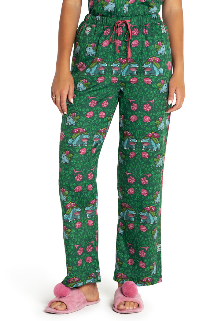 BlackMilk Clothing x Pokemon - Bulbasaur Evolution Soft Sleep Pants - Pokémon Merchandise - Collaboration apparel - Licenced.