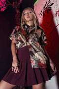 BlackMilk Clothing - Burgundy High School Skirt