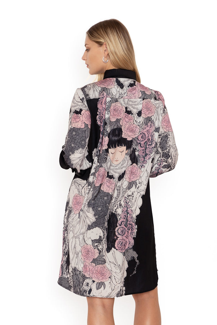 BlackMilk Clothing - Takato Yamamoto Burial Games Long Sleeve Shirt Dress