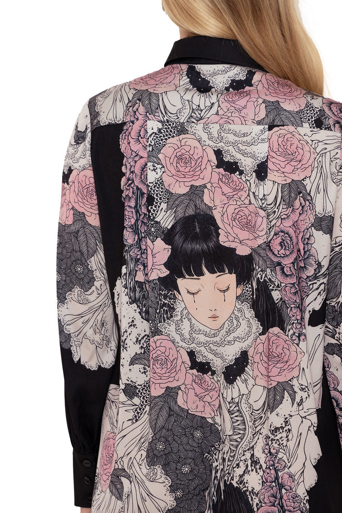 BlackMilk Clothing - Takato Yamamoto Burial Games Long Sleeve Shirt Dress