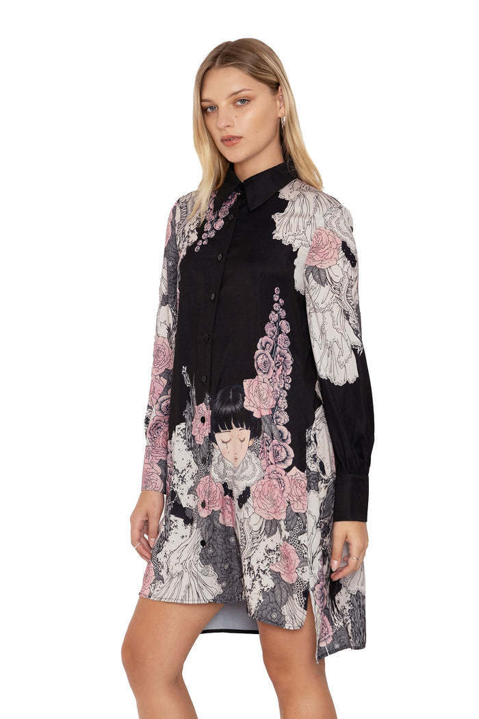 BlackMilk Clothing - Takato Yamamoto Burial Games Long Sleeve Shirt Dress