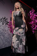 BlackMilk Clothing - Burial Games Sheer Column Maxi Dress