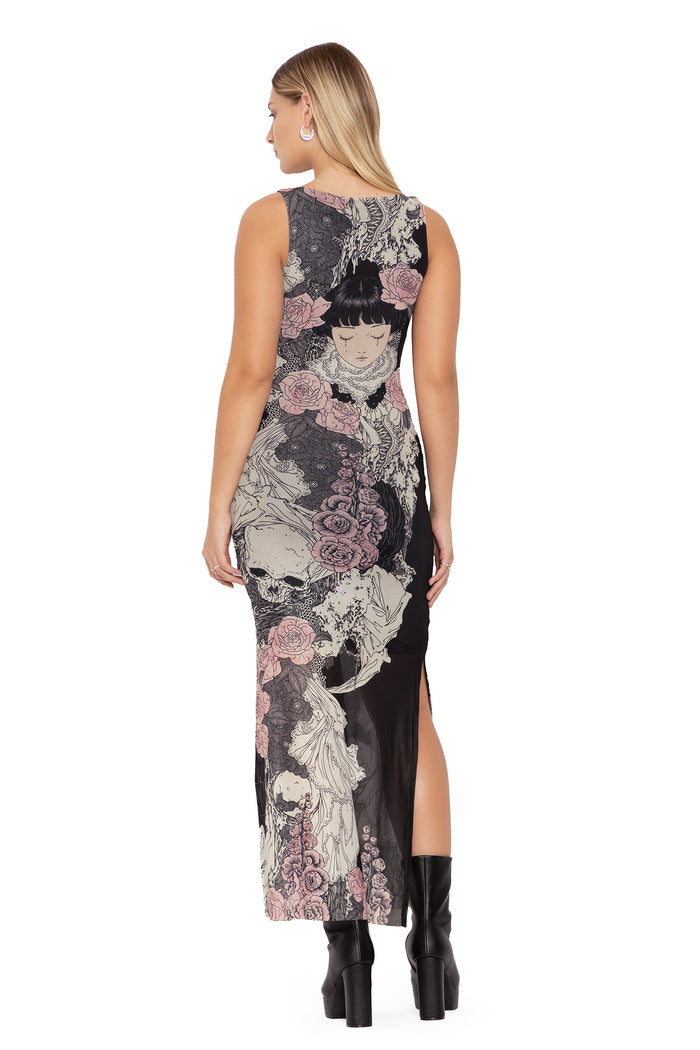 BlackMilk Clothing - Takato Yamamoto Burial Games Sheer Column Maxi Dress