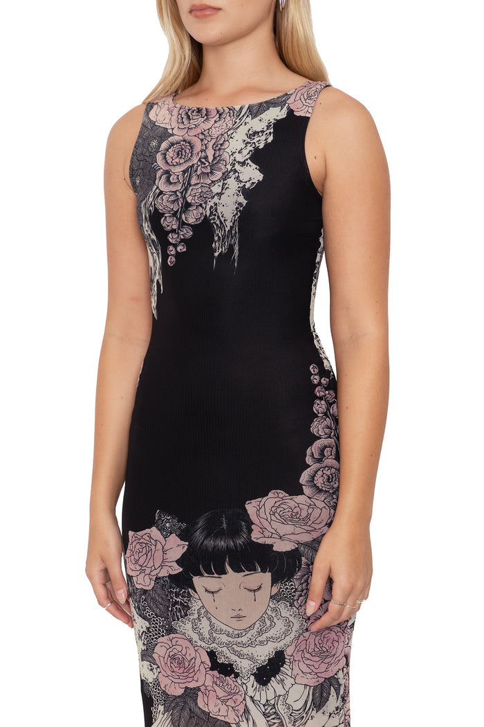 BlackMilk Clothing - Takato Yamamoto Burial Games Sheer Column Maxi Dress