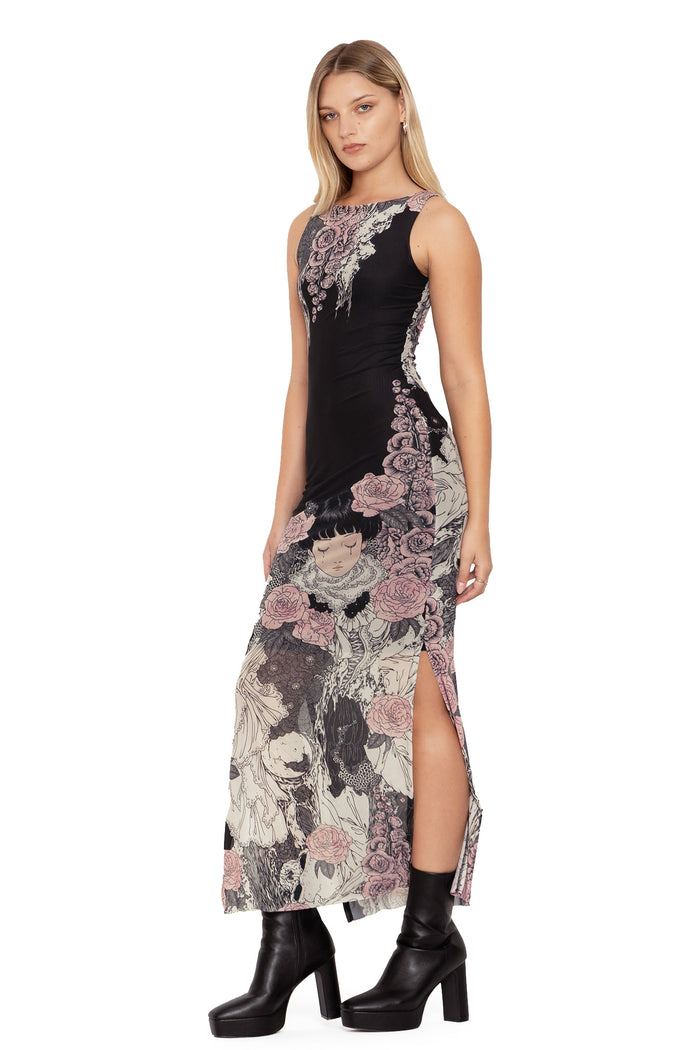 BlackMilk Clothing - Takato Yamamoto Burial Games Sheer Column Maxi Dress