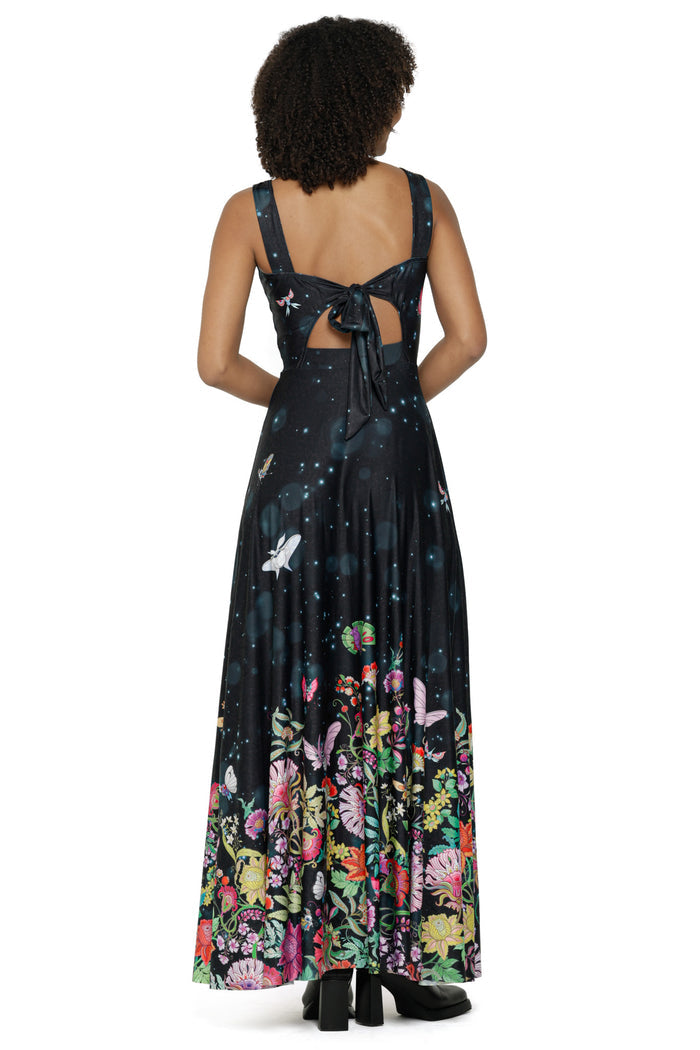 Butterfly Garden Bow Back Maxi Dress