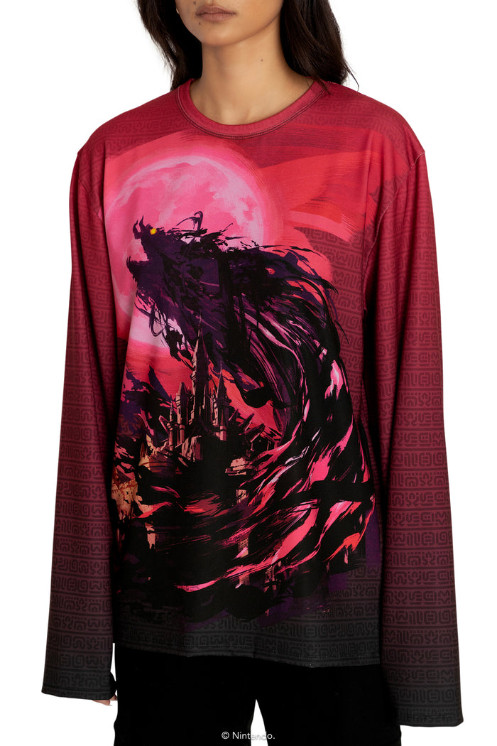 BlackMilk Clothing x Nintendo The Legend Of Zelda - Calamity Ganon Long Sleeve Oversized Boyfriend Tee - The Legend of Zelda Merchandise - Collaboration apparel - Licenced.