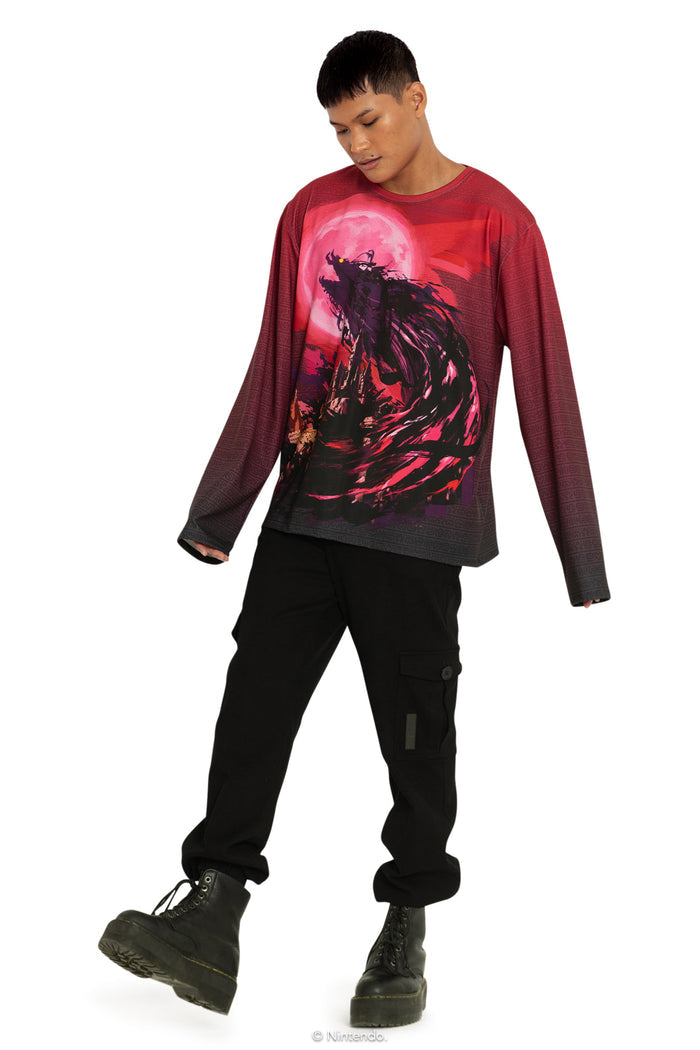 BlackMilk Clothing x Nintendo The Legend Of Zelda - Calamity Ganon Long Sleeve Oversized Boyfriend Tee - The Legend of Zelda Merchandise - Collaboration apparel - Licenced.