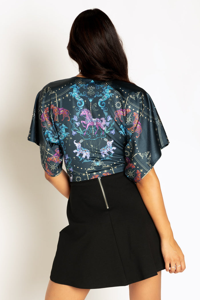 Carousel Shiny Kimono Tie Top