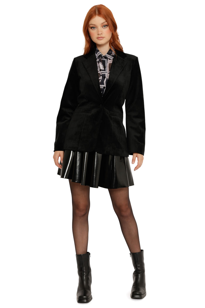 Cat Tales Velvet Wide Sleeve Blazer