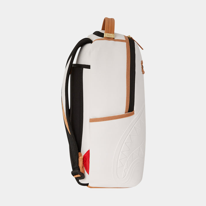 Catamaran Embossed Mens Backpack (White/Beige)